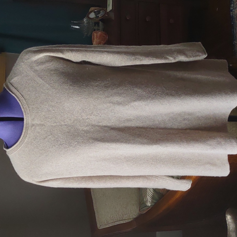 Joan Vass 100% Cashmere Sweater in Taupe
